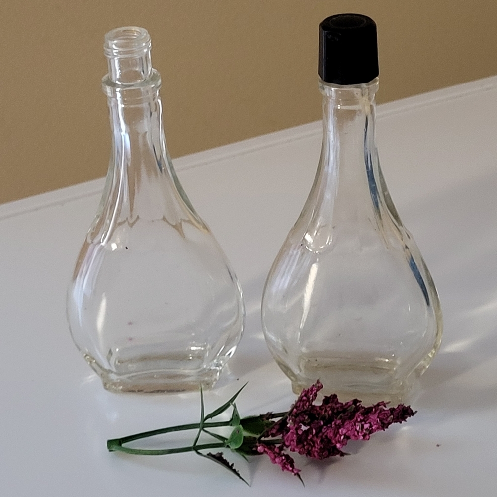 Vintage Clear Glass Vanity Bottles
